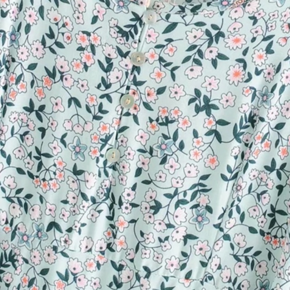 Boho Floral Gypsy Print Cami Midi Dress Blue - Picture 6 of 10